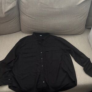 Old Navy Black Button-Up Shirt with Collar